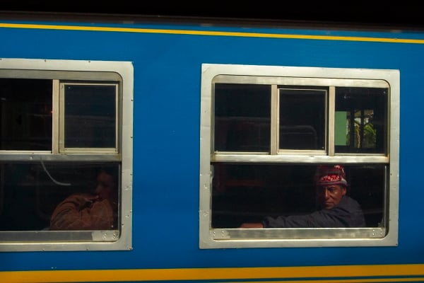 Image of framed print of original photograph - train to machu picchu