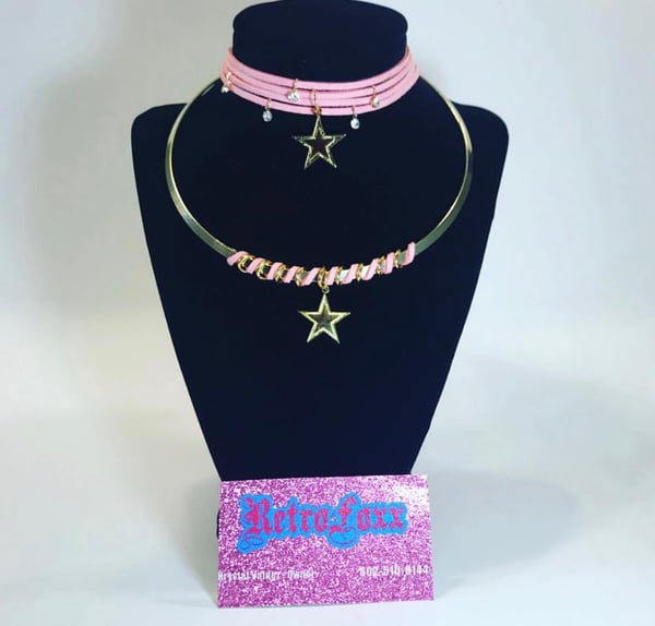 Image of 2pc Pink Dallas Choker Set