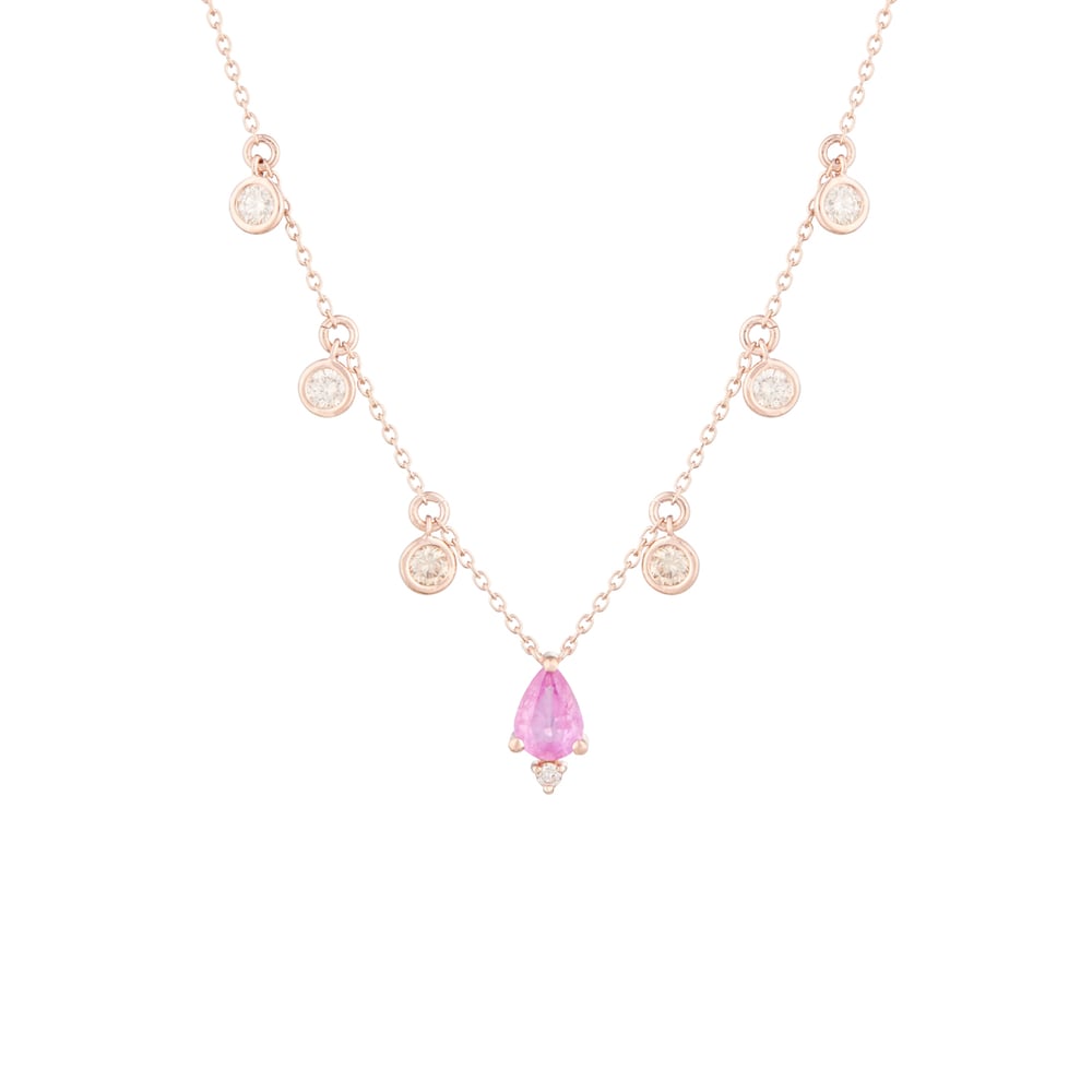 Image of Victoria Pink Sapphire Statement Necklace