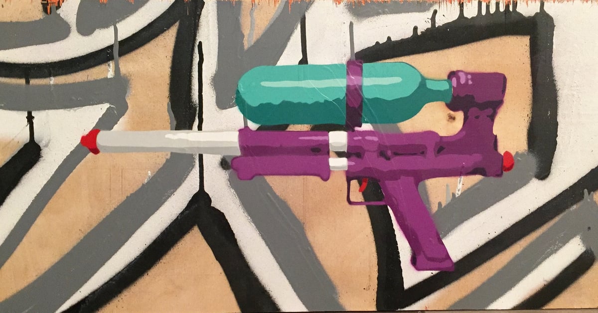 Image of Super Soaker Purple - 12"x24" reclaimed plywood