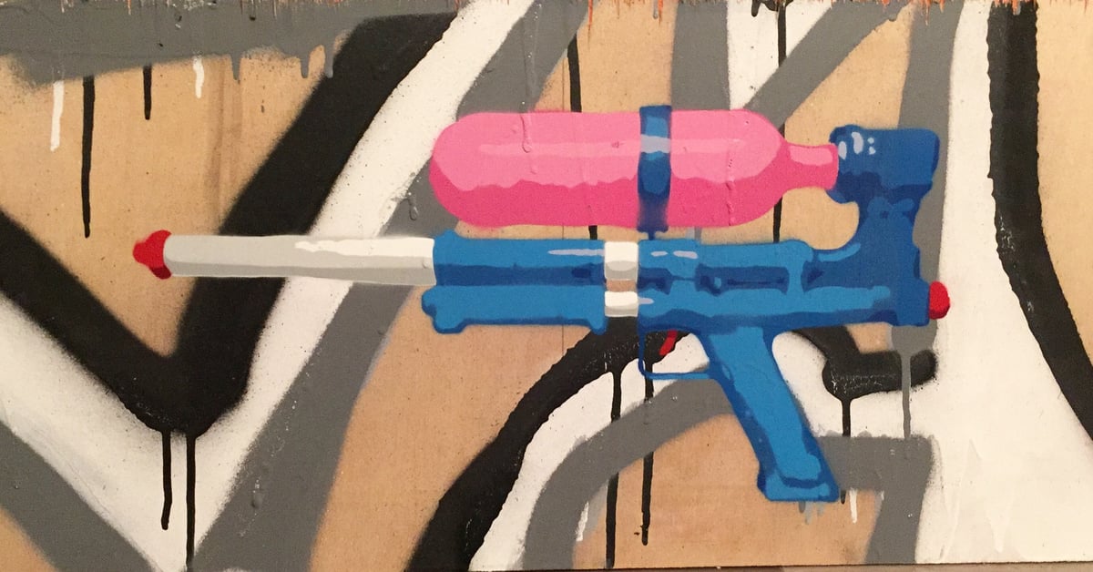 Image of Super Soaker Blue - 12"x24" Plywood