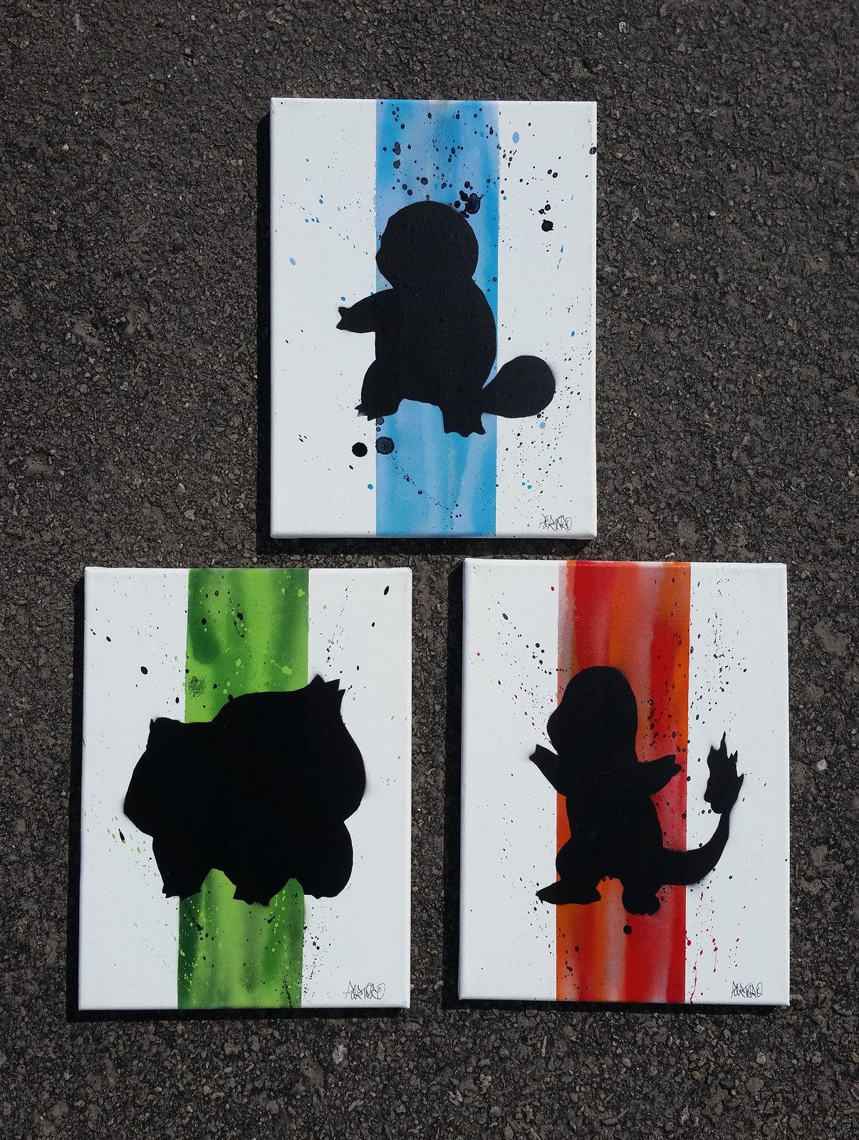 Pokemon Custom Stencil Painting 3 Pieces Portero Art   Pokemon 