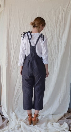 Image of IRMA Blue Linen Dungarees