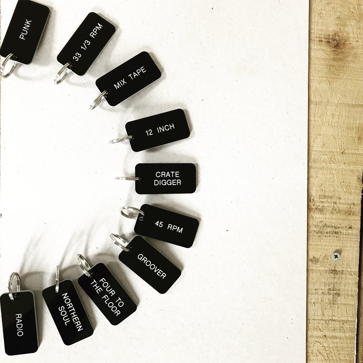 Image of Music Keyring Collection in Black + White