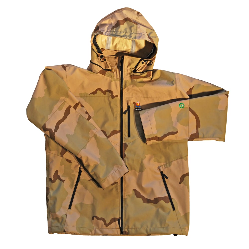 Image of Antero 5 New ! Zip in Hood to Collar Goretex Desert Camo Jacket Made in Colorado USA