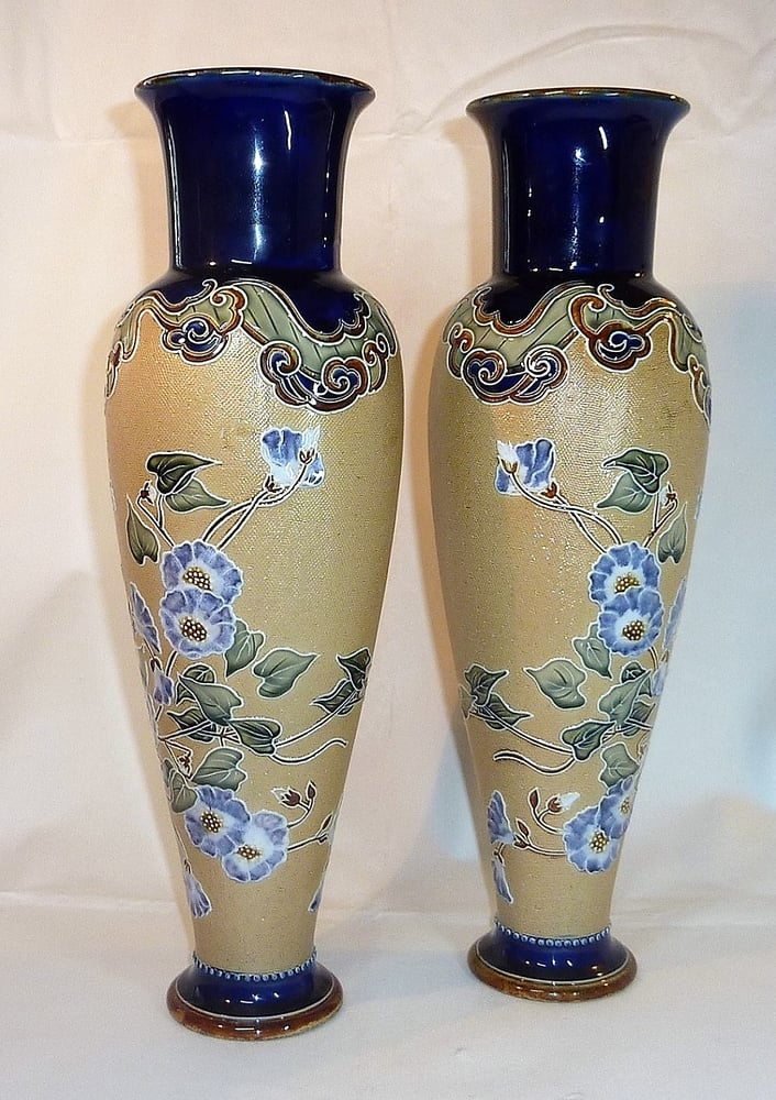 Image of Royal Doulton Slaters Patent Pair of Vases