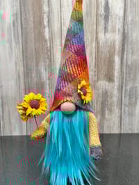 Image 4 of Harris Tweed Wee rainbow Sunflower Gnome