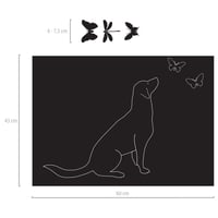 Image 2 of Fensterfolie mit Motiv Hund mit Schmetterlingen