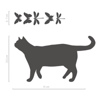 Image 2 of Fensteraufkleber verspielte Katze mit Schmetterlingen und Libellen