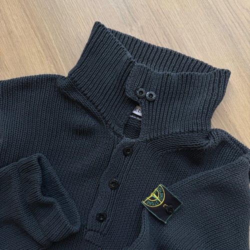 Image of 1990s Stone Island Heavweight 1/4 Button Up Sweatshirt, Size XL