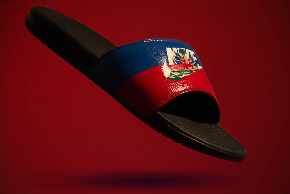 Image of (PREORDER) Customized Haiti Nike Slides
