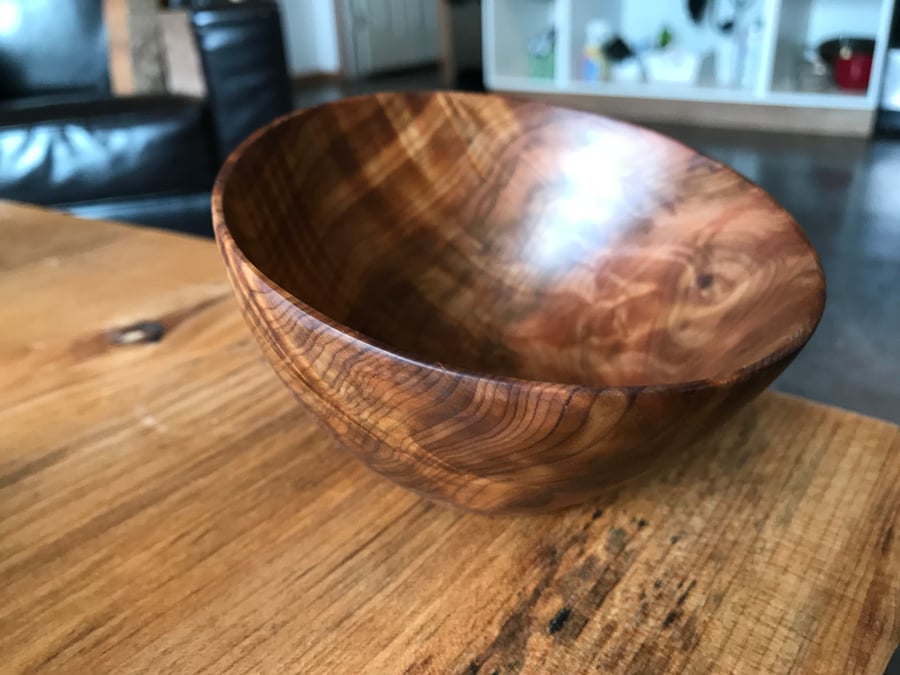 Image of Curly old growth red cedar burl bowl