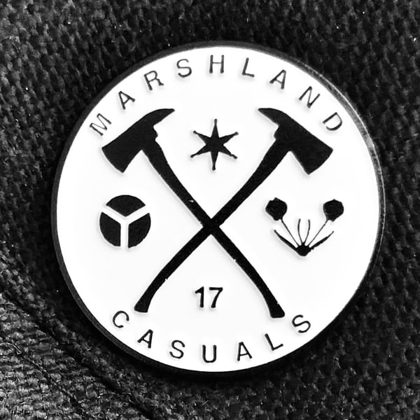 Image of MC 17 Logo Pin (White/Black enamel)