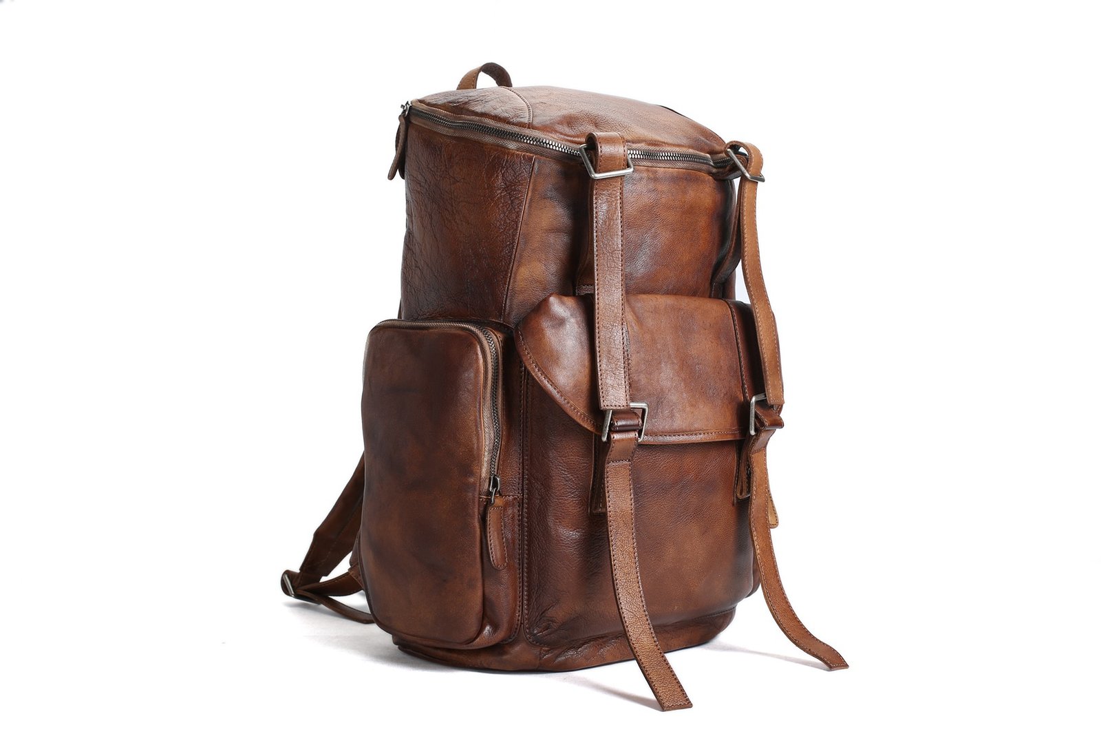 Oversized leather clearance backpack