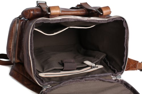 Image of Oversized Vintage Leather Backpack, Travel Backpack MT06