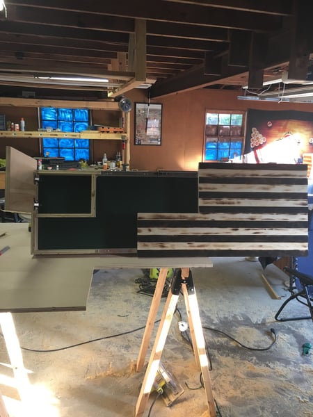 Image of American Flag concealment shelf