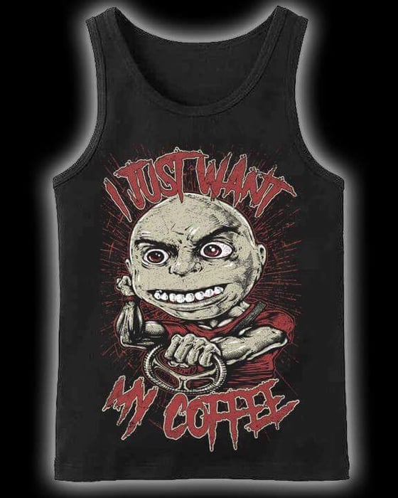 Image of "I Just Want My Coffee" Black Men's Tanktop