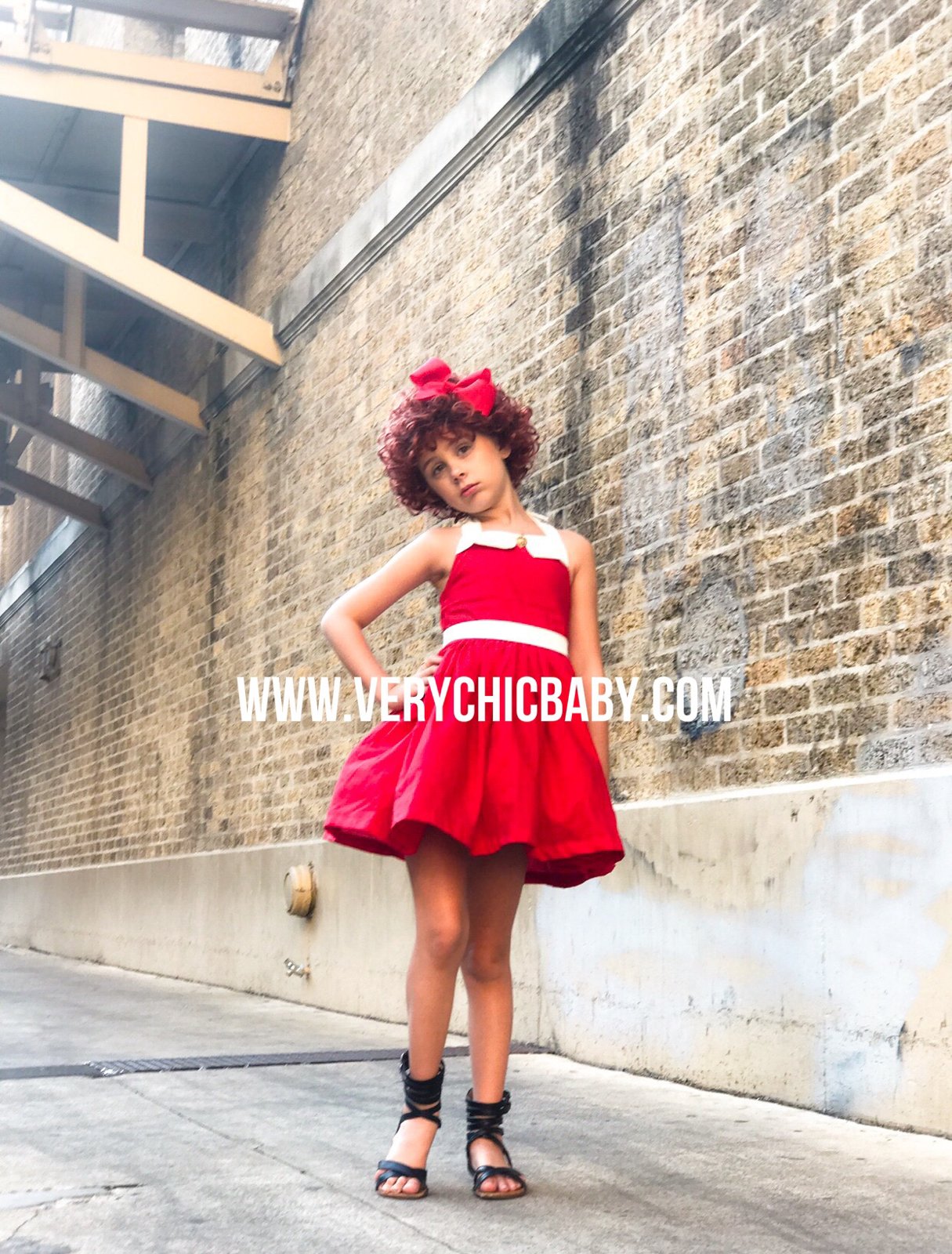 annie red dress with bow Annie Dress Poster