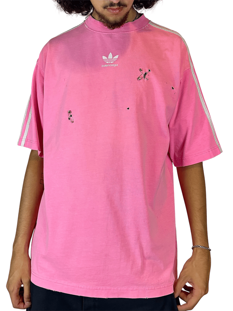 Image of Balenciaga X Adidas Pink Tee
