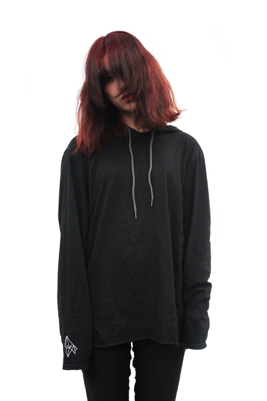 Image of raw cut geo hoodie