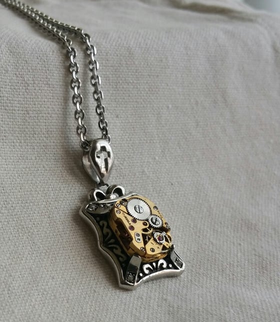 Image of Steampunk Clockwork "casket" Necklace