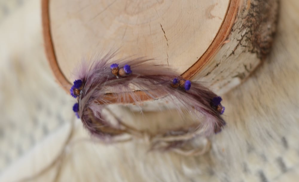Image of Feathers and flowers (amethyst/ purple)