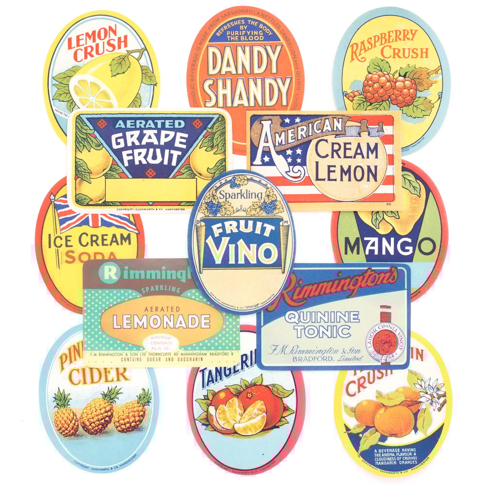 Image of Antique Beverage Labels - Set No. 1