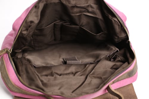 Image of Leather-Canvas Backpack / Laptop Bag / School Bag / Travel Bag / Unisex Backpack 1820