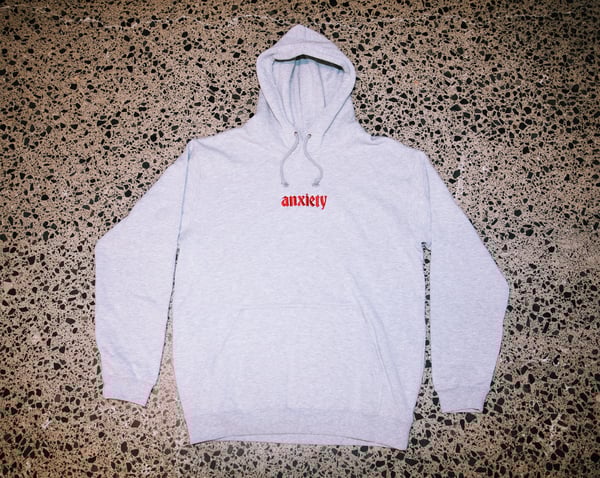 Image of anxiety hoodie // grey