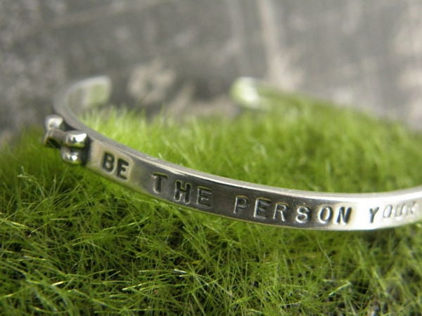 Image of "Be The Person Your Dog Thinks You Are" Sterling Bracelet