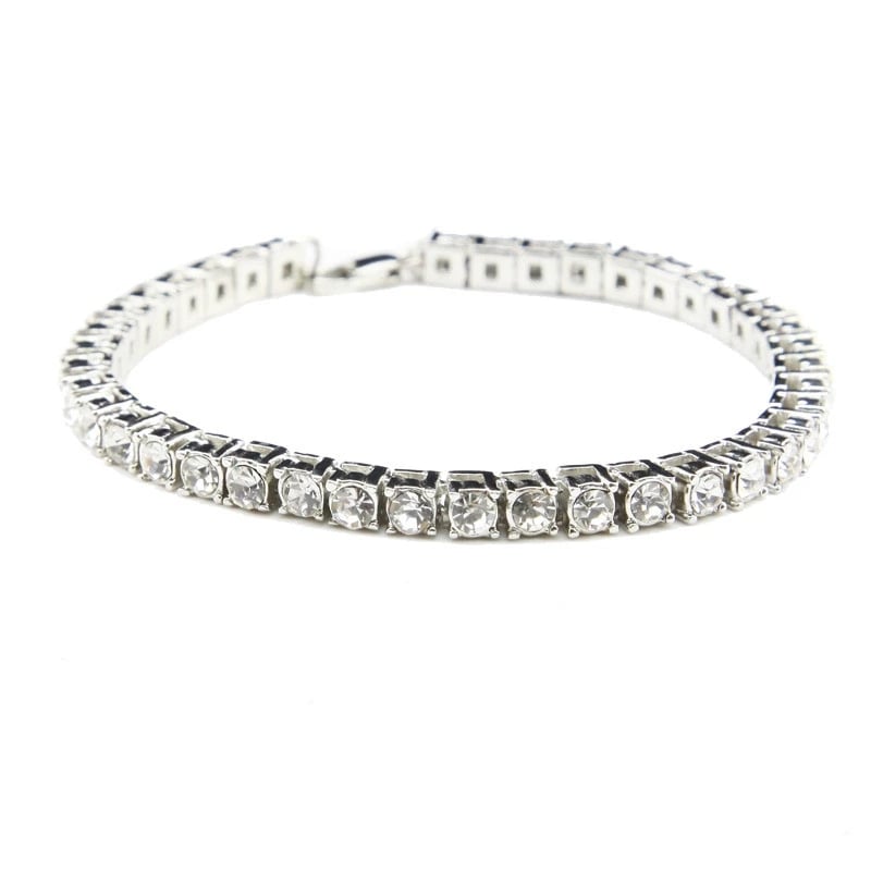 Image of Iced Out Silver Bracelet Mens