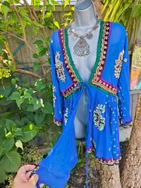 Image 4 of Mykonos Glitter wrap dress - blue 6-10