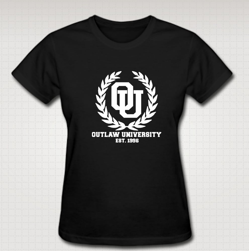 Image of Outlaw Uni Female Baby Tee - Comes In Black, White,Pink ,Navy Blue - CLICK HERE TO SEE ALL COLORS