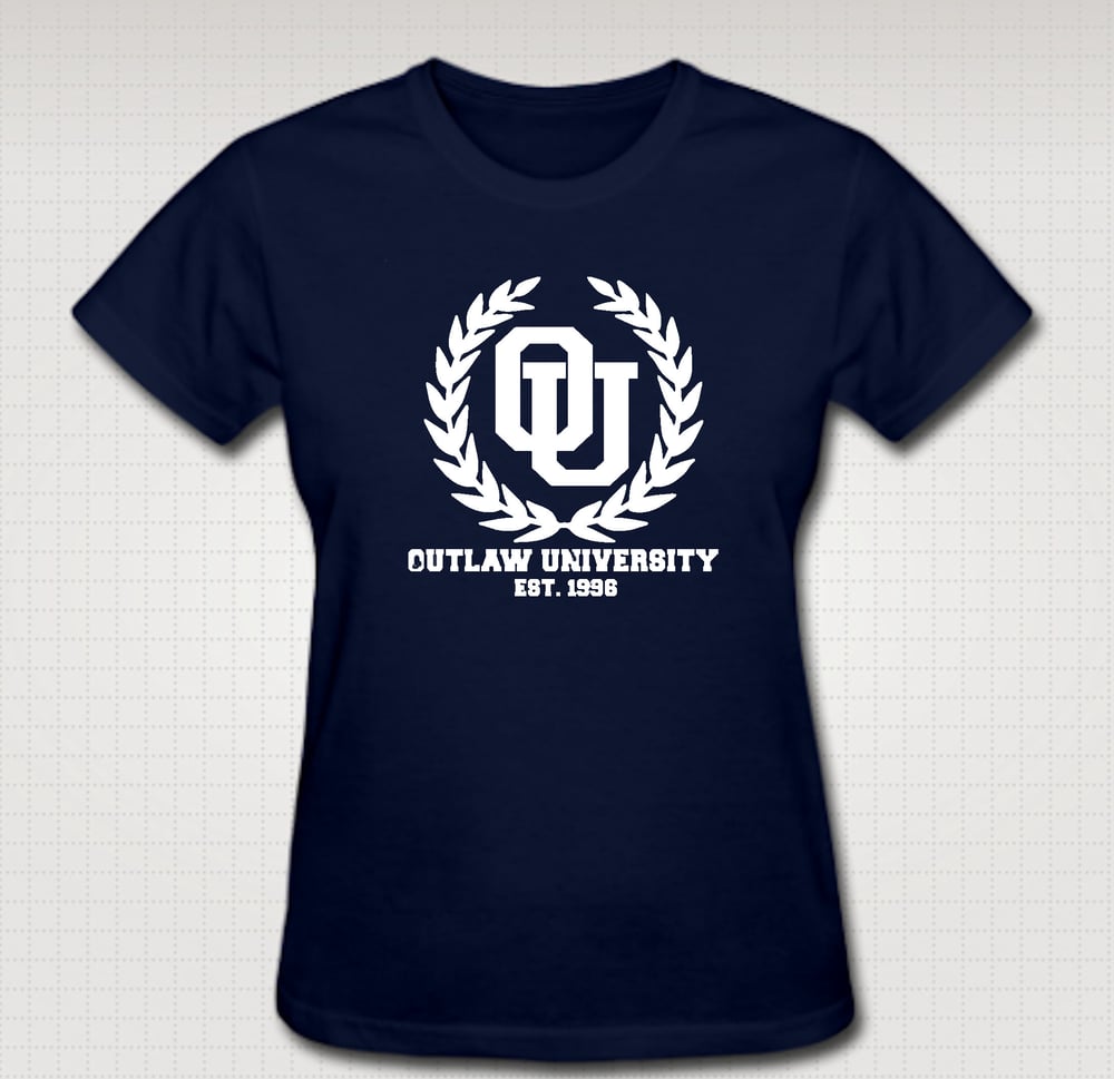 Image of Outlaw Uni Female Baby Tee - Comes In Black, White,Pink ,Navy Blue - CLICK HERE TO SEE ALL COLORS