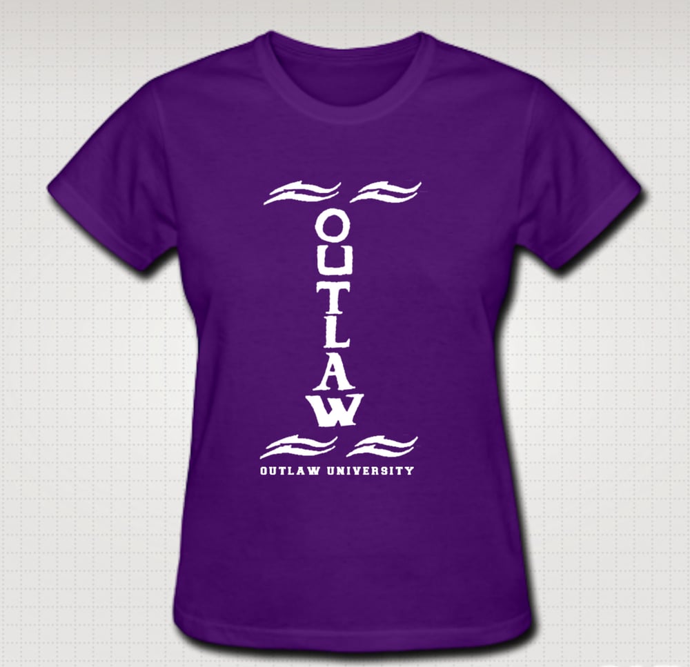 Image of Outlaw Tatt Female Baby Tee- Comes in Black, White,Pink,Purple,Red- CLICK HERE TO SEE ALL COLORS