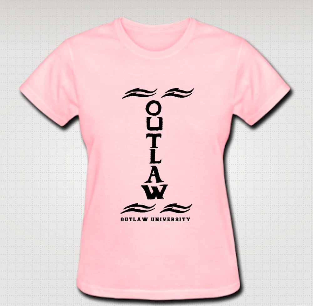 Image of Outlaw Tatt Female Baby Tee- Comes in Black, White,Pink,Purple,Red- CLICK HERE TO SEE ALL COLORS