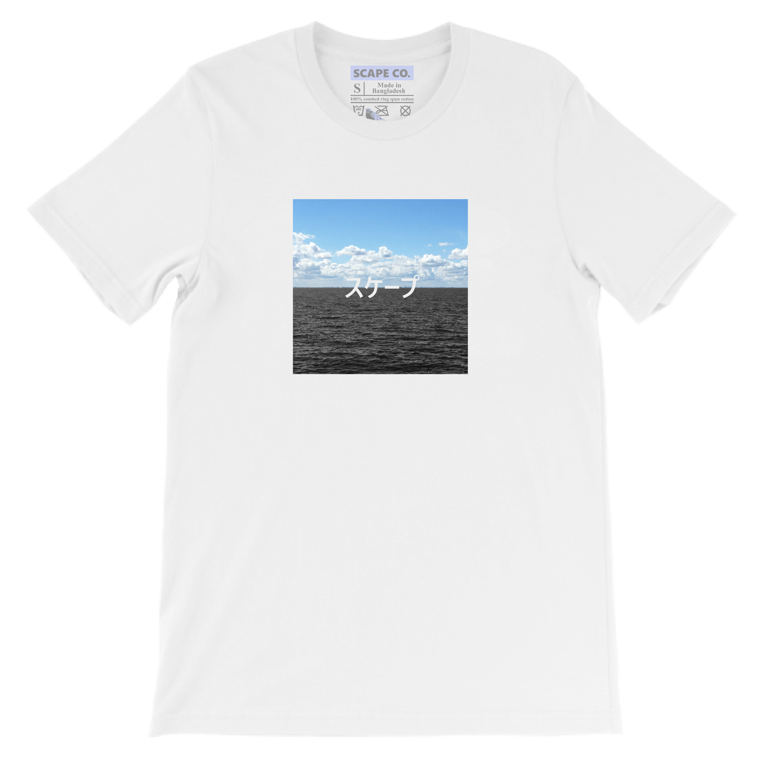 Image of Blue sky, Black water Tee (White)