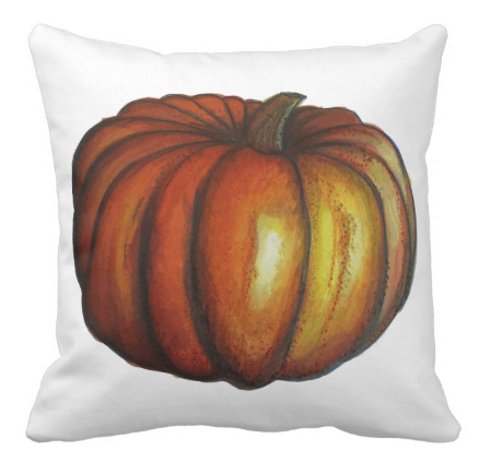 Image of Big Orange Pumpkin Square Pillow
