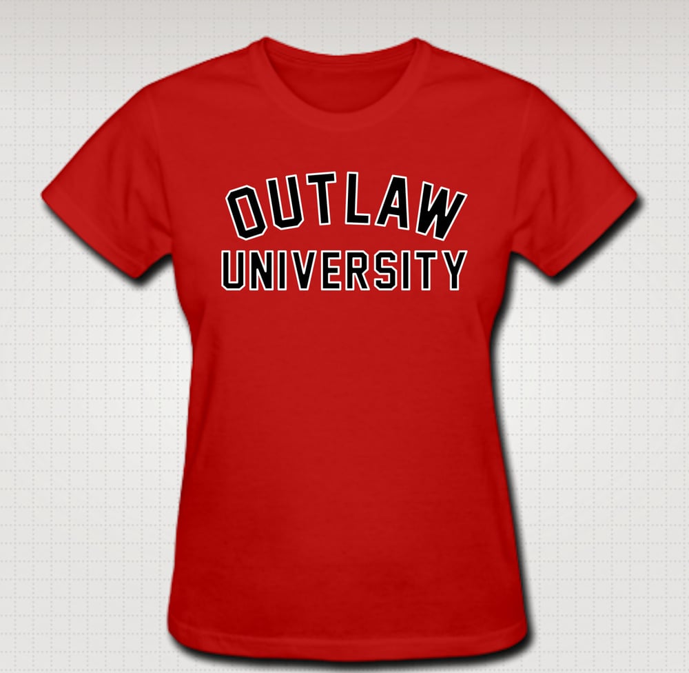 Image of University Female Baby Tee- Comes in Black, White,Pink,Purple,Red- CLICK HERE TO SEE ALL COLORS