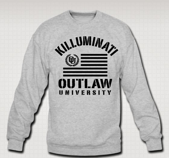 Image of Killuminati Flag Crewneck- Comes in Black,Grey,Red,Navy Blue - CLICK HERE TO SEE ALL COLORS