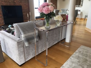 Image of Acrylic Console Table UK Mitred Design