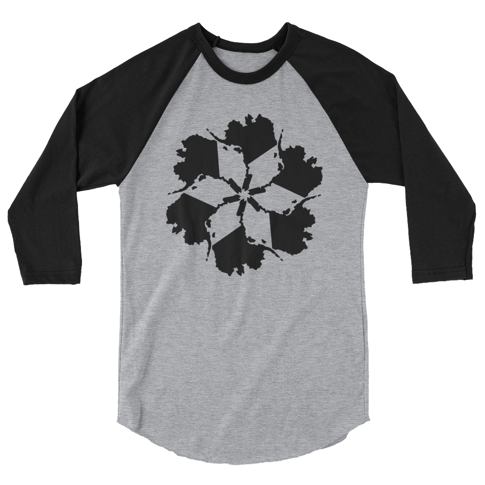Image of Unisex AK Spiral 3/4 Sleeve - Black/Gray