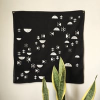 Image 1 of Moon and Stars Print Bandana in White and Black