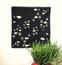 Image 2 of Moon and Stars Print Bandana in White and Black