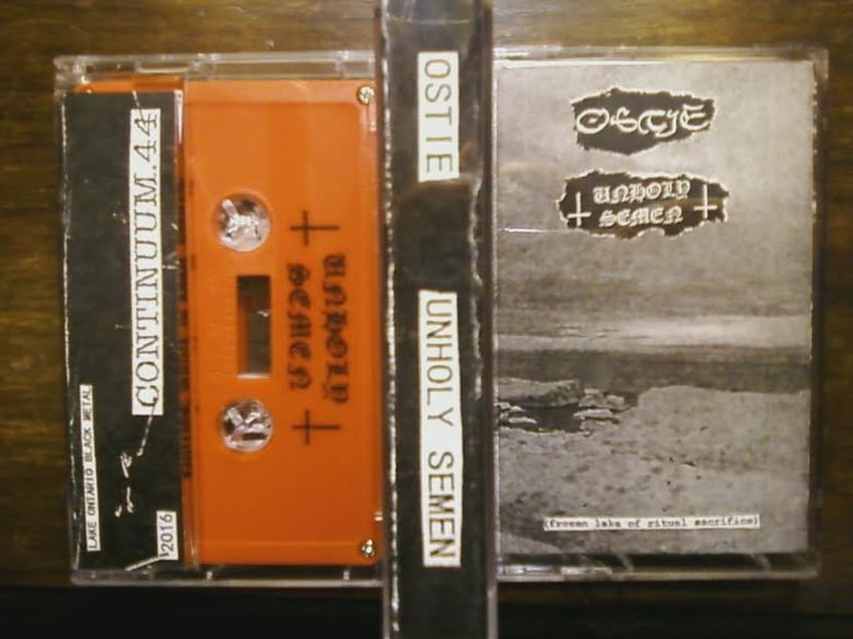 Image of C.44 Ostie / Unholy Semen 'Frozen Lake Of Ritual Sacrifice' split tape