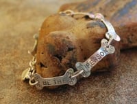 "Be the Person Your Dog Thinks You Are" Sterling Bone Link Bracelet