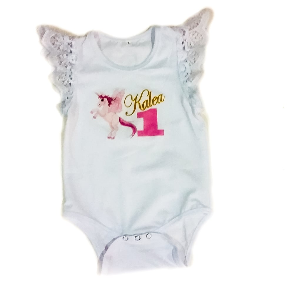Image of Personalised flutter sleeve romper