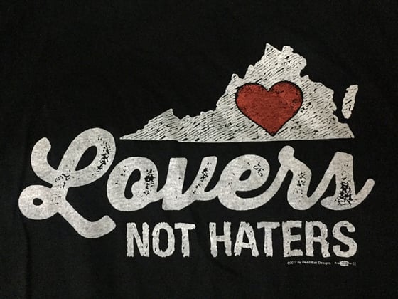 Image of Virginia Lovers not Haters mens and ladies black tee