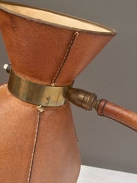 Image 3 of Leather Desk Lamp in the style of Jacques Adnet