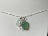 Image 4 of Pretty Blue Triple Sea Glass Necklaces